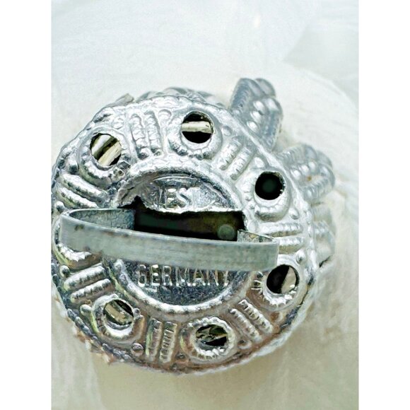 Snowy Owl Vintage Christmas Ornament West Germany Blown Glass White Silver 6 in - Picture 7 of 8